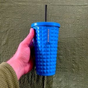 Never used,rare, grande size Starbucks Tumbler in blue metal